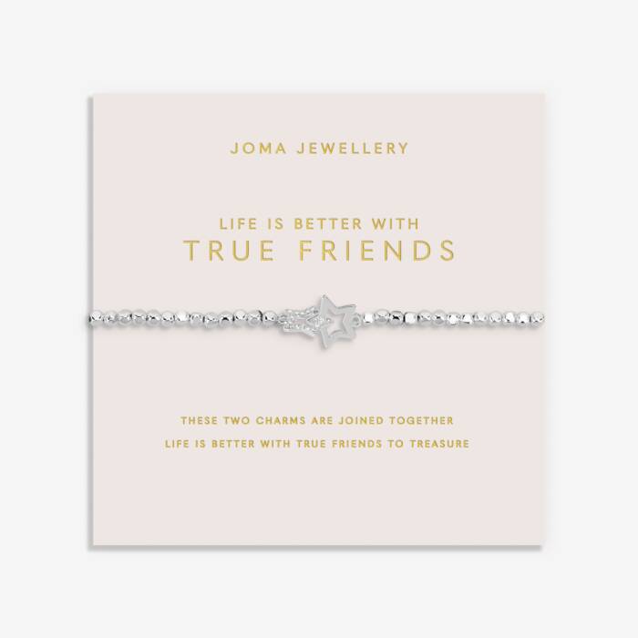 Joma Jewellery Forever Yours Life Is Better With True Friends Silver Plated Bracelet