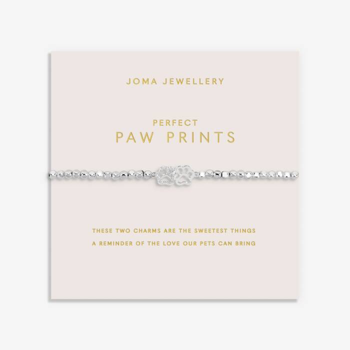 Joma Jewellery Forever Yours Perfect Paw Print Silver Plated Bracelet