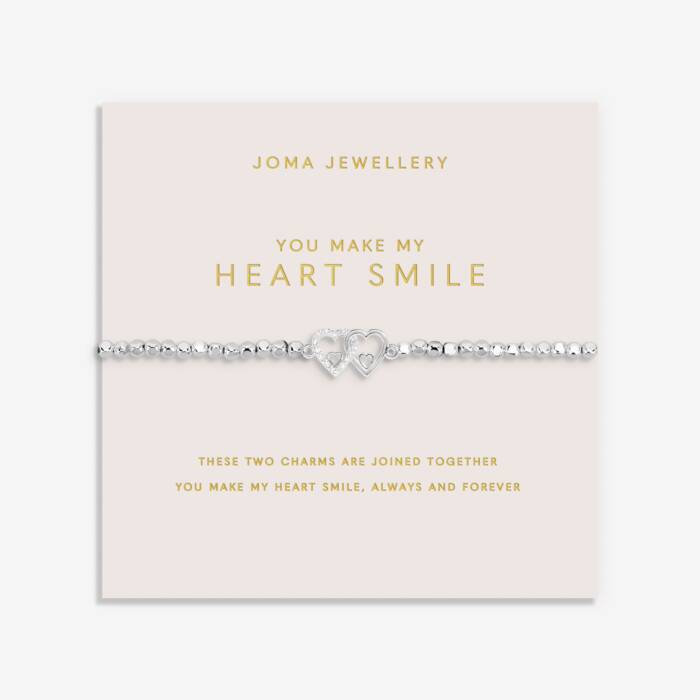 Joma Jewellery Forever Yours You Make My Heart Smile Silver Plated Bracelet