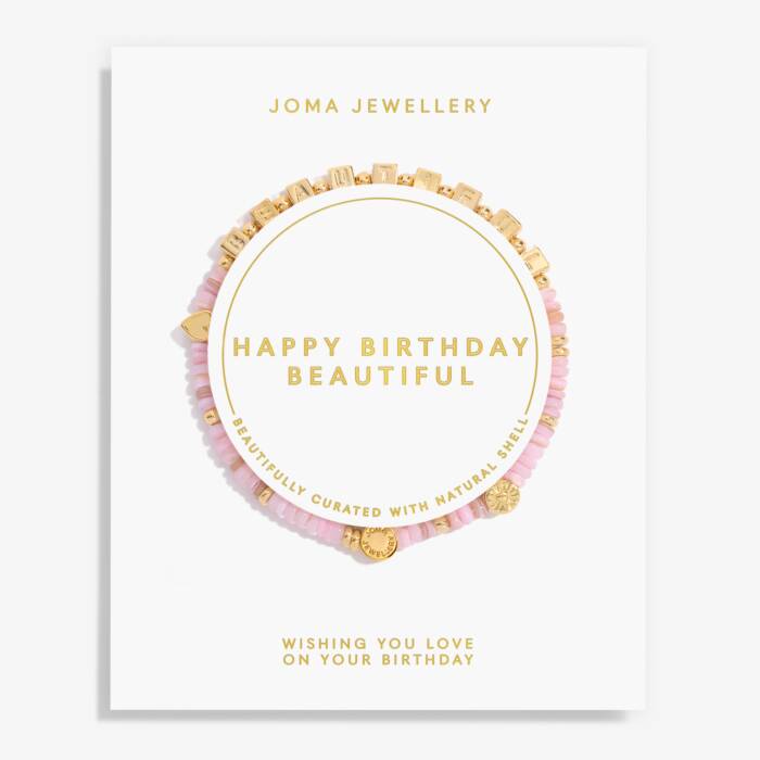 Joma Jewellery Happy Little Moments Happy Birthday Beautiful Gold Plated Bracelet