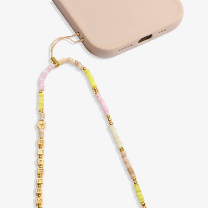 Joma Jewellery Happy Little Moments Phone Charm Fearless Gold Plated Phone Charm