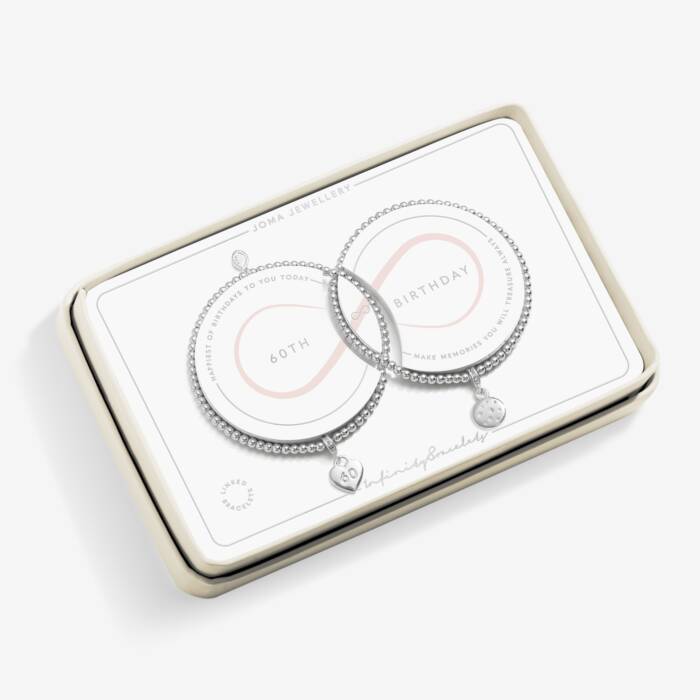 Joma Jewellery Infinity Bracelets 60Th Birthday Silver Plated Linked Bracelets