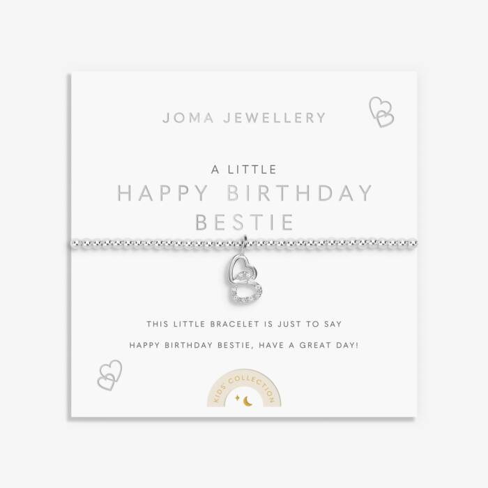 Joma Jewellery Kids A Little Happy Birthday Bestie Silver Plated Children's Bracelet