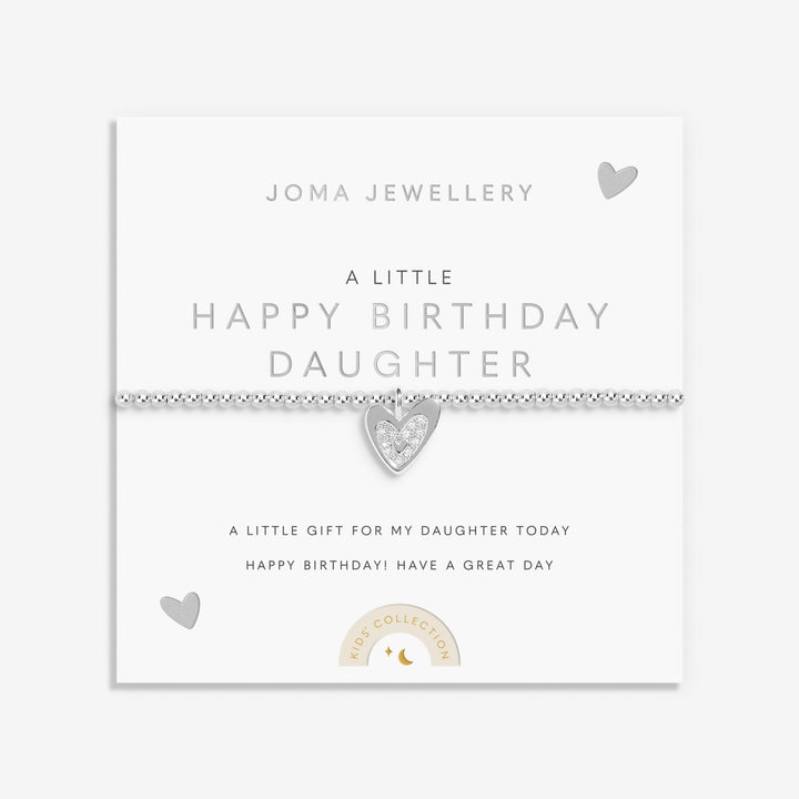 Joma Jewellery Kids A Little Happy Birthday Daughter Silver Plated Children's Bracelet