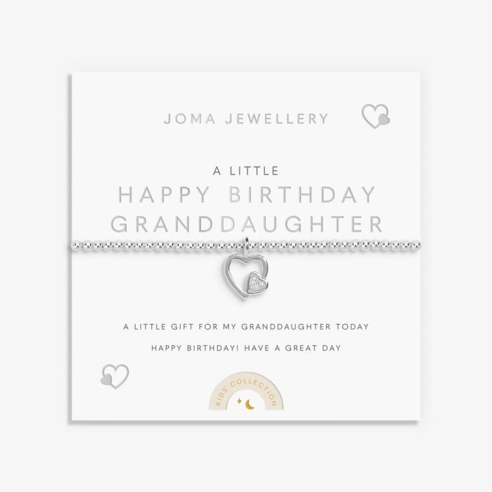 Joma Jewellery Kids A Little Happy Birthday Granddaughter Silver Plated Children's Bracelet