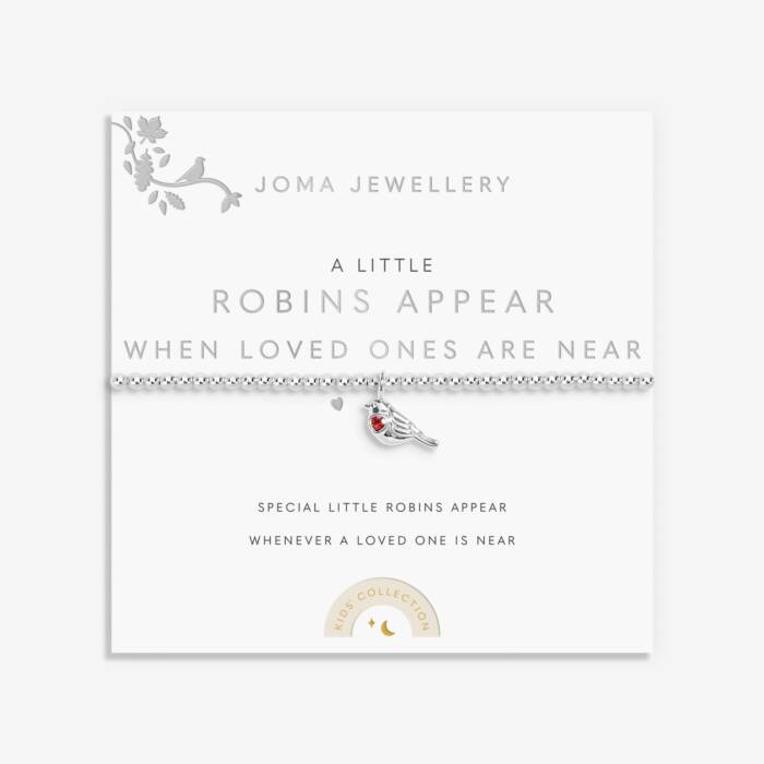 Joma Jewellery Kids A Little Robins Appear When Loved Ones Are Near Silver Plated Children's Bracelet