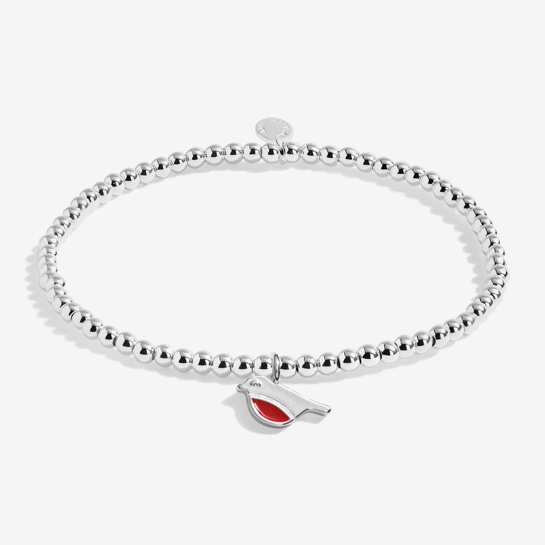Joma Jewellery Kids Christmas Cracker Christmas Robin Silver Plated Children's Bracelet