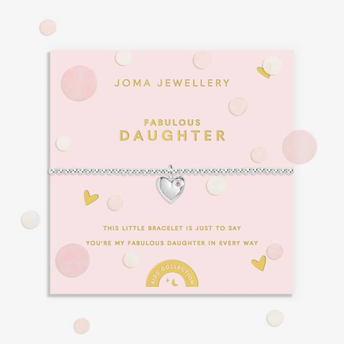 Joma Jewellery Kids Confetti A Little Fabulous Daughter Silver Plated Children's Bracelet