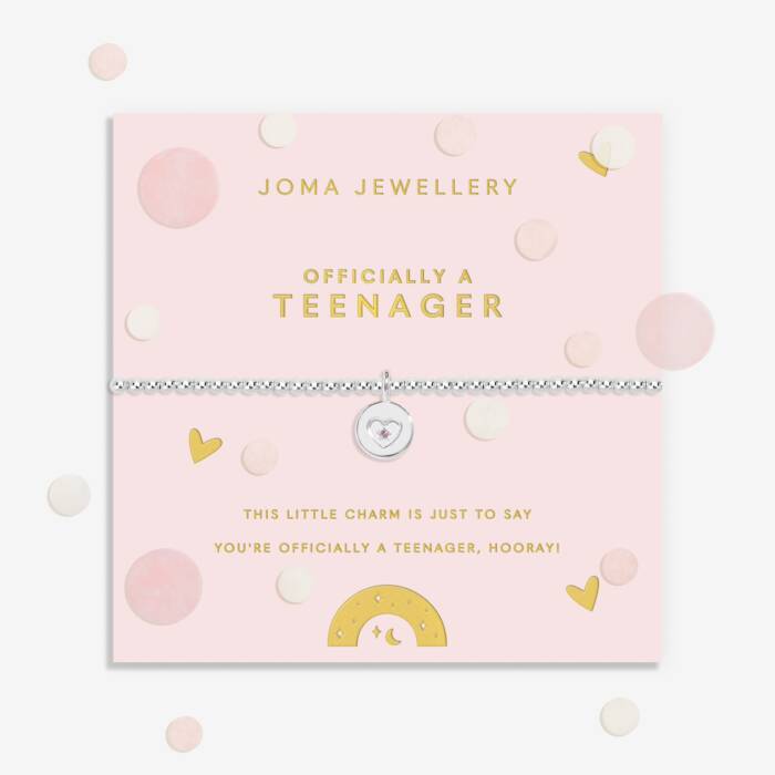 Joma Jewellery Kids Confetti A Little Officially A Teenager Silver Plated Children's Bracelet