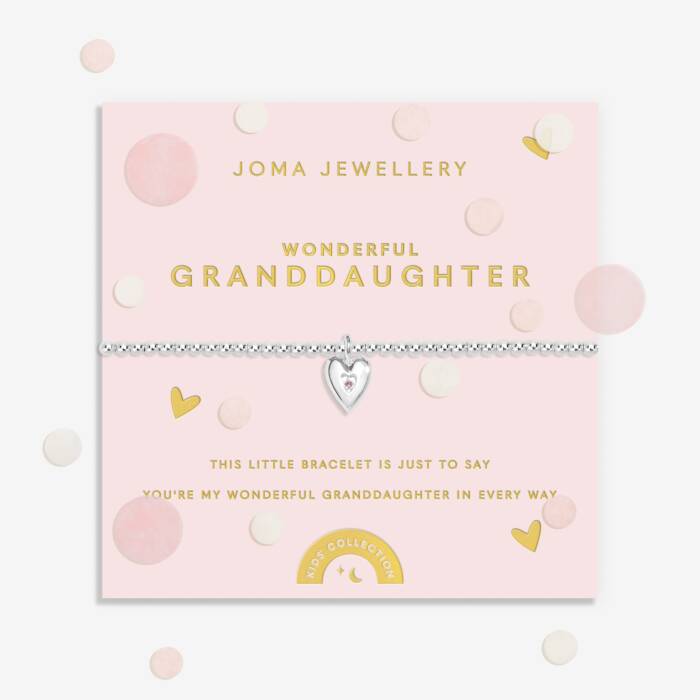 Joma Jewellery Kids Confetti A Little Wonderful Granddaughter Silver Plated Children's Bracelet