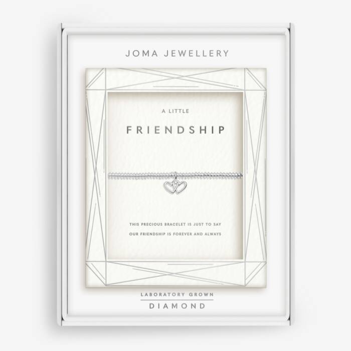 Joma Jewellery Laboratory Grown Diamond A Little Friendship Silver Plated Bracelet
