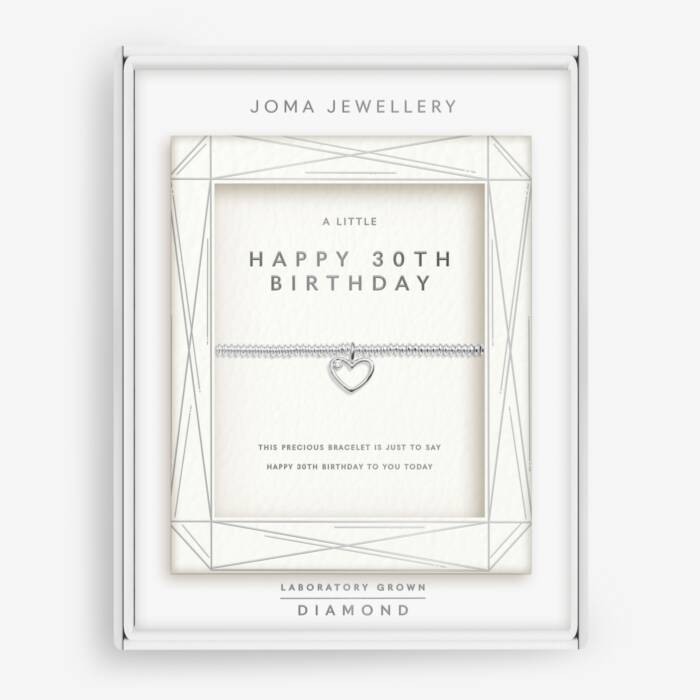 Joma Jewellery Laboratory Grown Diamond A Little Happy 30Th Birthday Silver Plated Bracelet