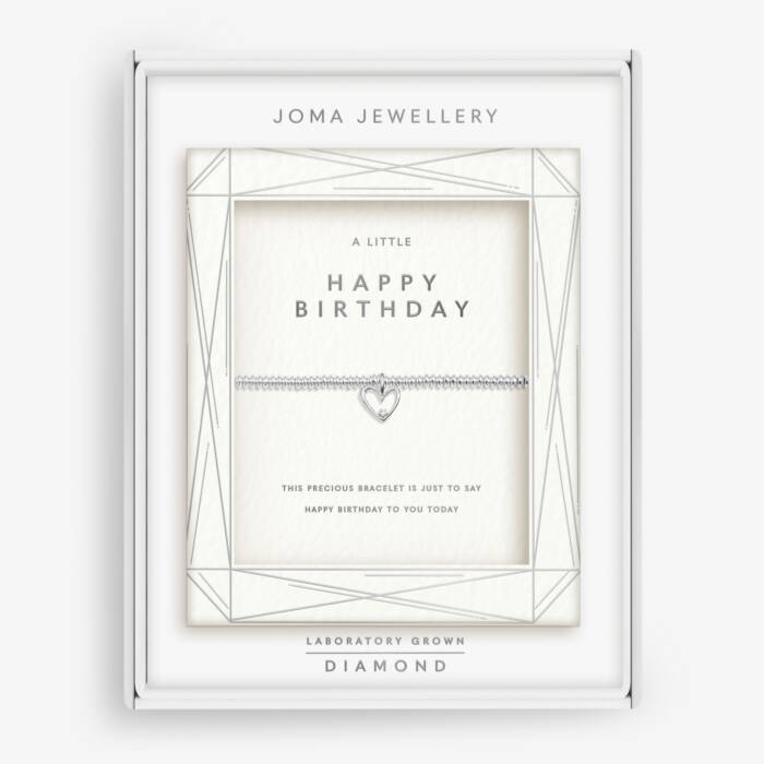 Joma Jewellery Laboratory Grown Diamond A Little Happy Birthday Silver Plated Bracelet