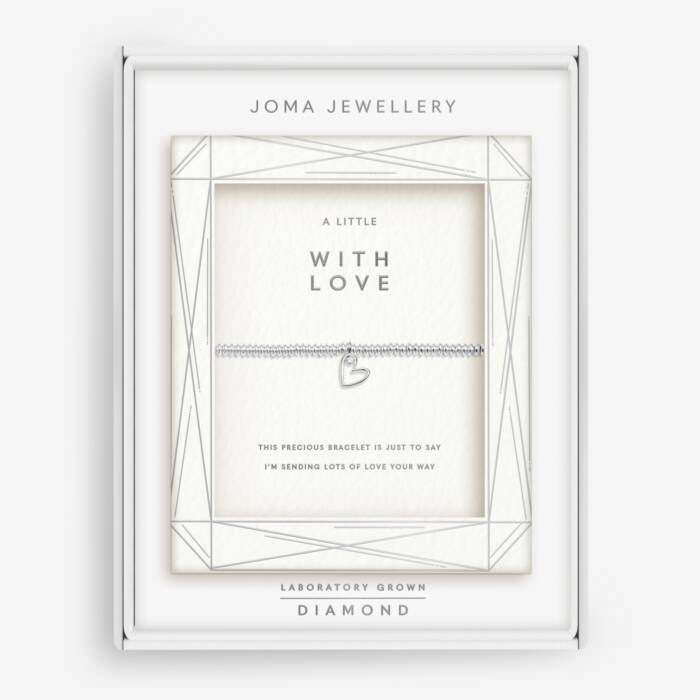 Joma Jewellery Laboratory Grown Diamond A Little With Love Silver Plated Bracelet