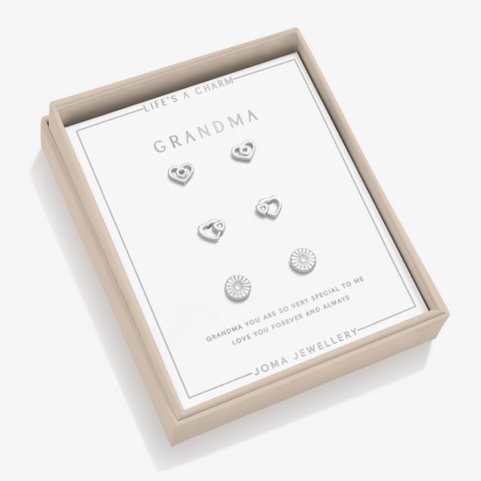 Joma Jewellery Life's A Charm Earrings Grandma Silver Plated Earrings