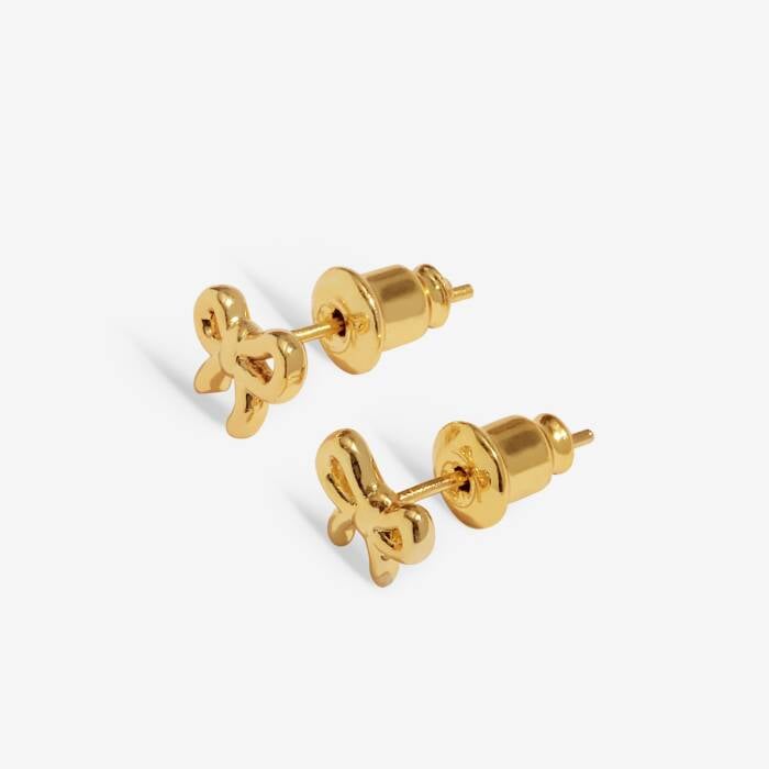Joma Jewellery Mini Charms Bow Gold Plated Stud Earrings
