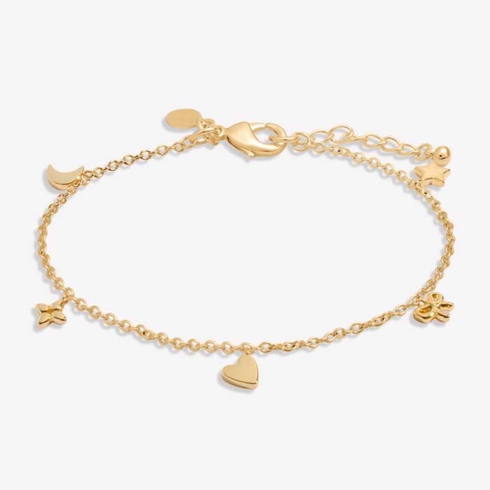 Joma Jewellery Mini Charms Charms Gold Plated Bracelet