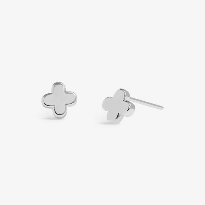 Joma Jewellery Mini Charms Clover Silver Plated Stud Earrings