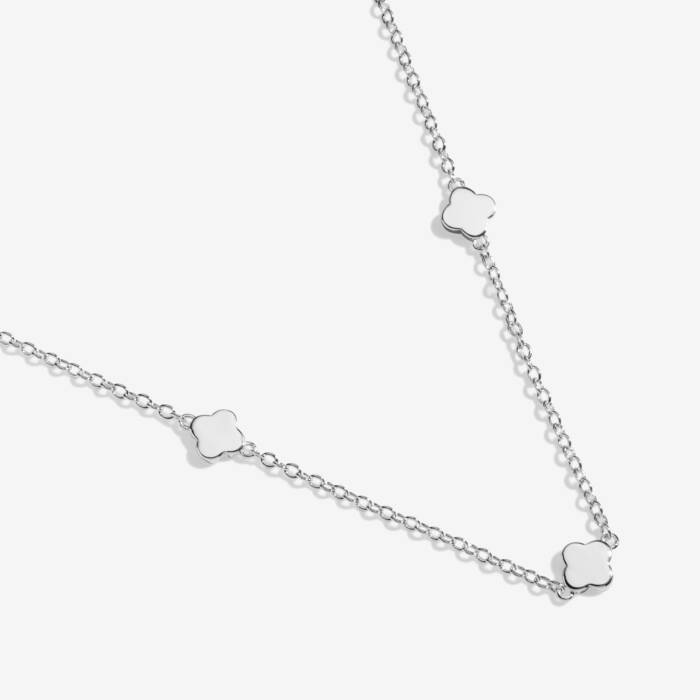 Joma Jewellery Mini Charms Clovers Silver Plated Necklace