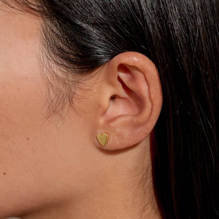 Joma Jewellery Mini Charms Gold Hearts Gold Plated Stud Earrings