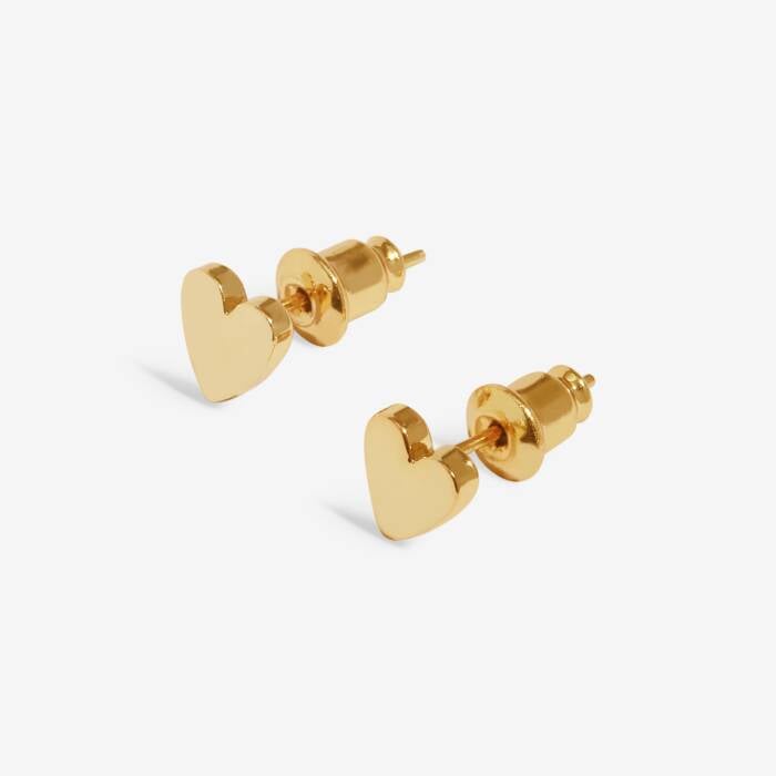 Joma Jewellery Mini Charms Gold Hearts Gold Plated Stud Earrings