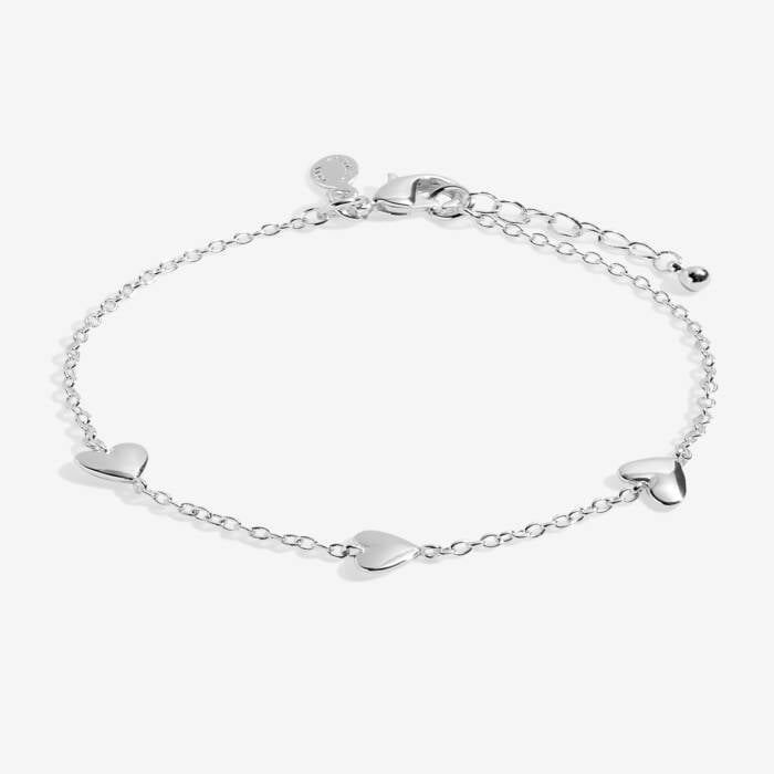 Joma Jewellery Mini Charms Hearts Silver Plated Bracelet