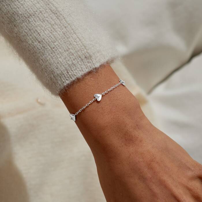 Joma Jewellery Mini Charms Hearts Silver Plated Bracelet