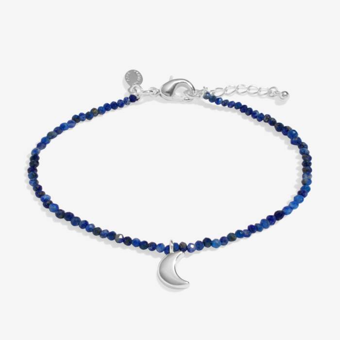 Joma Jewellery Mini Charms Lapis Lazuli Moon Silver Plated Bracelet