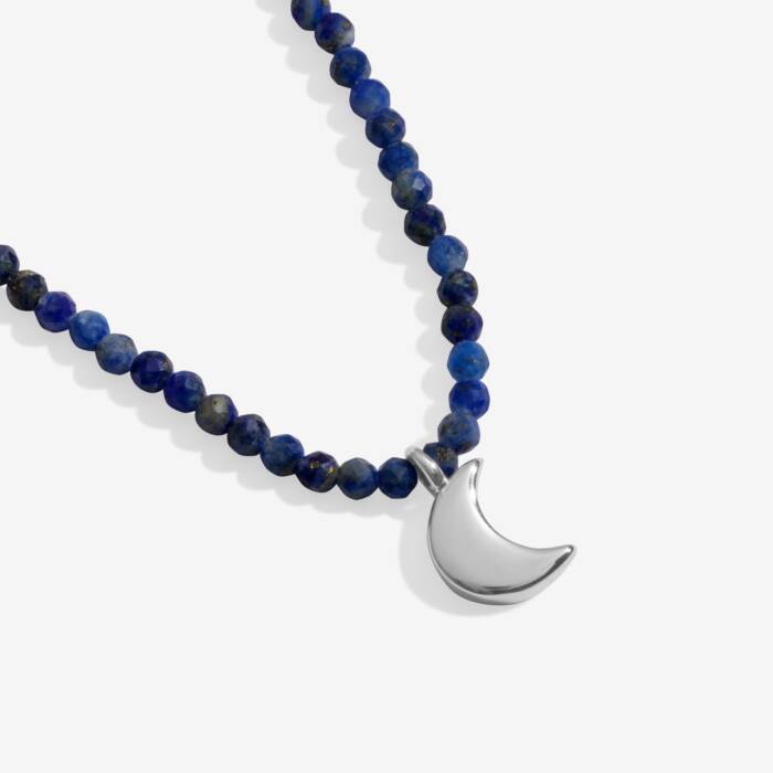 Joma Jewellery Mini Charms Lapis Lazuli Moon Silver Plated Necklace