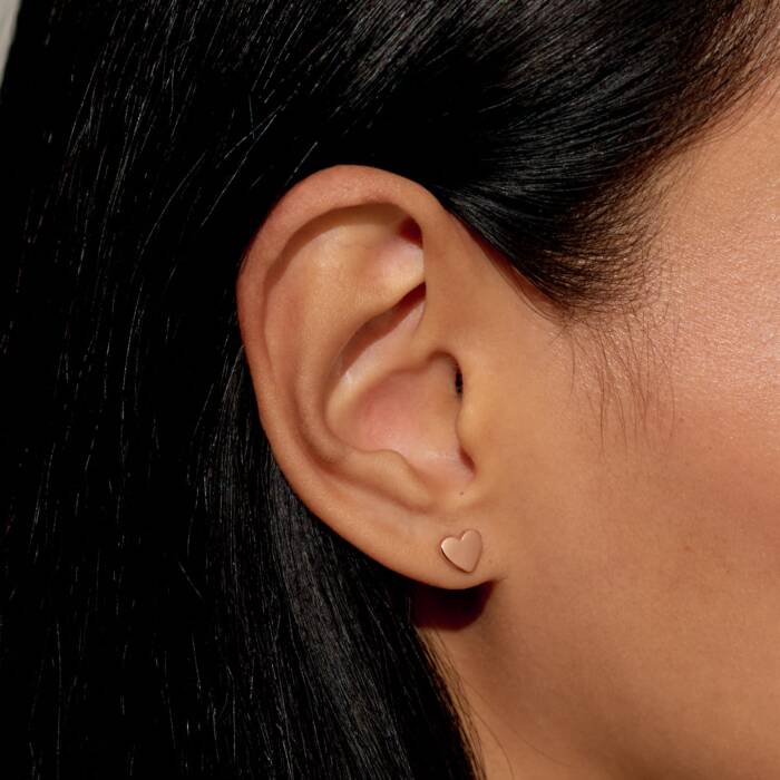 Joma Jewellery Mini Charms Rose Gold Hearts Rose Gold Plated Stud Earrings