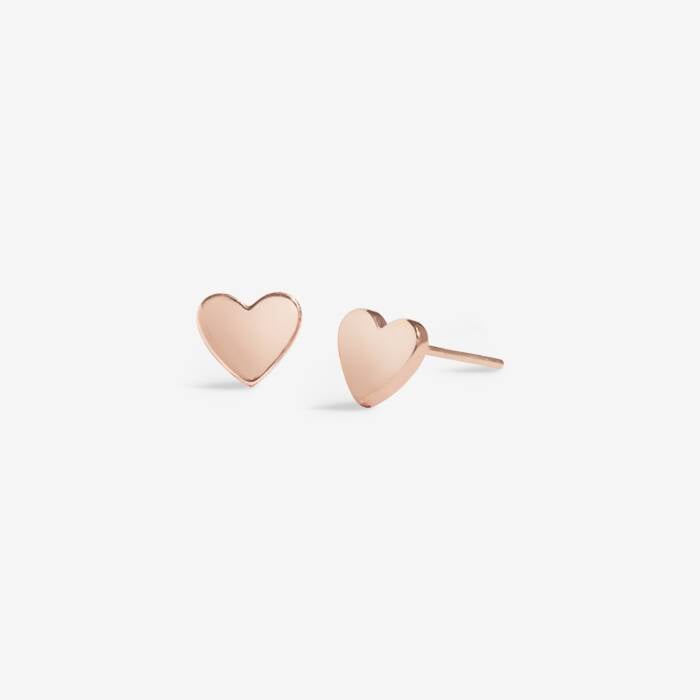Joma Jewellery Mini Charms Rose Gold Hearts Rose Gold Plated Stud Earrings