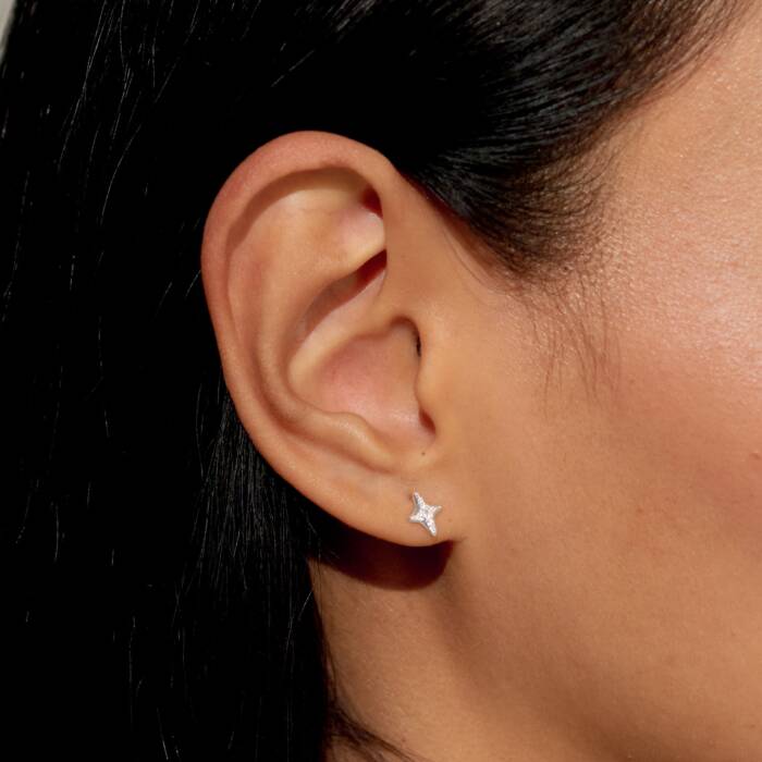 Joma Jewellery Mini Charms Stars Silver Plated Stud Earrings