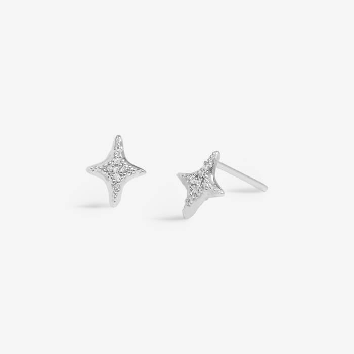 Joma Jewellery Mini Charms Stars Silver Plated Stud Earrings