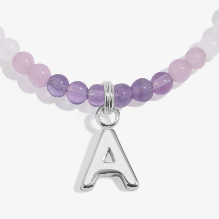 Joma Jewellery My Alphabet A Pink, Lilac & Silver Plated Children's Bracelet