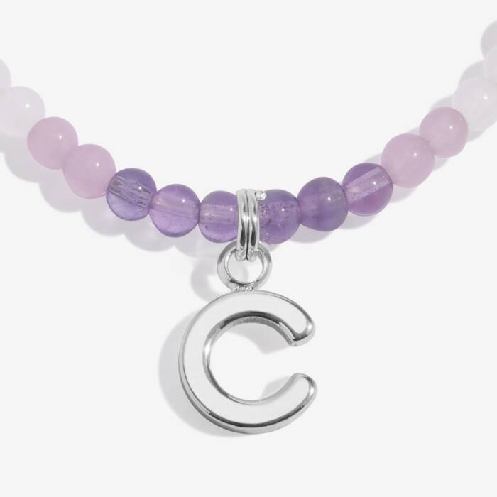 Joma Jewellery My Alphabet C Pink, Lilac & Silver Plated Children's Bracelet