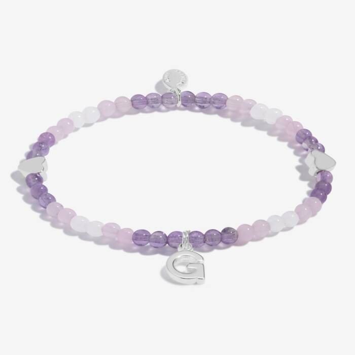 Joma Jewellery My Alphabet G Pink, Lilac & Silver Plated Children's Bracelet