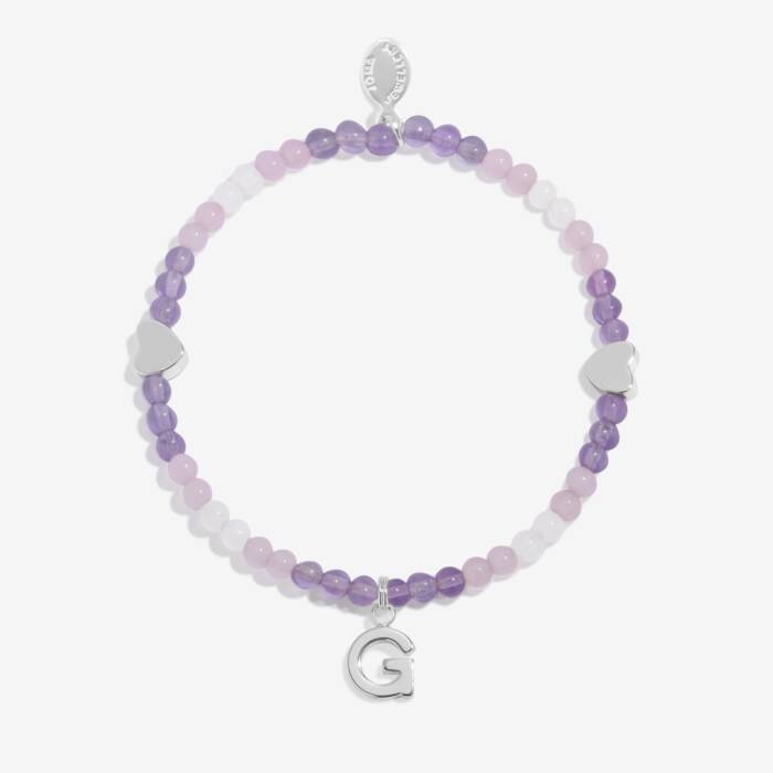 Joma Jewellery My Alphabet G Pink, Lilac & Silver Plated Children's Bracelet