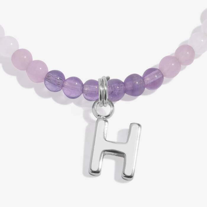Joma Jewellery My Alphabet H Pink, Lilac & Silver Plated Children's Bracelet