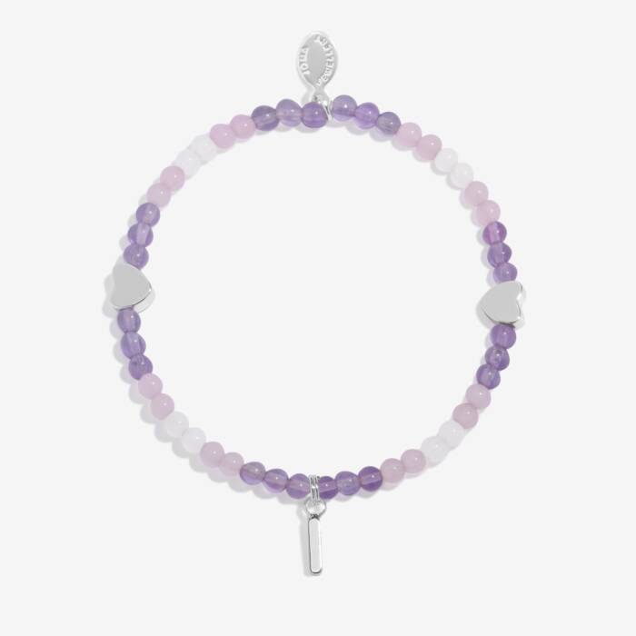 Joma Jewellery My Alphabet I Pink, Lilac & Silver Plated Children's Bracelet