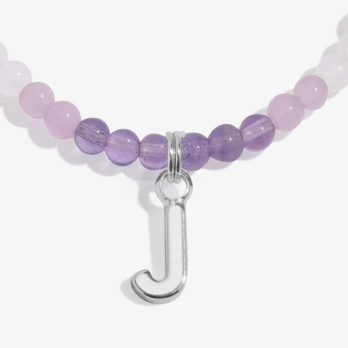 Joma Jewellery My Alphabet J Pink, Lilac & Silver Plated Children's Bracelet