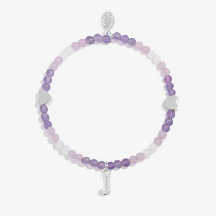 Joma Jewellery My Alphabet J Pink, Lilac & Silver Plated Children's Bracelet