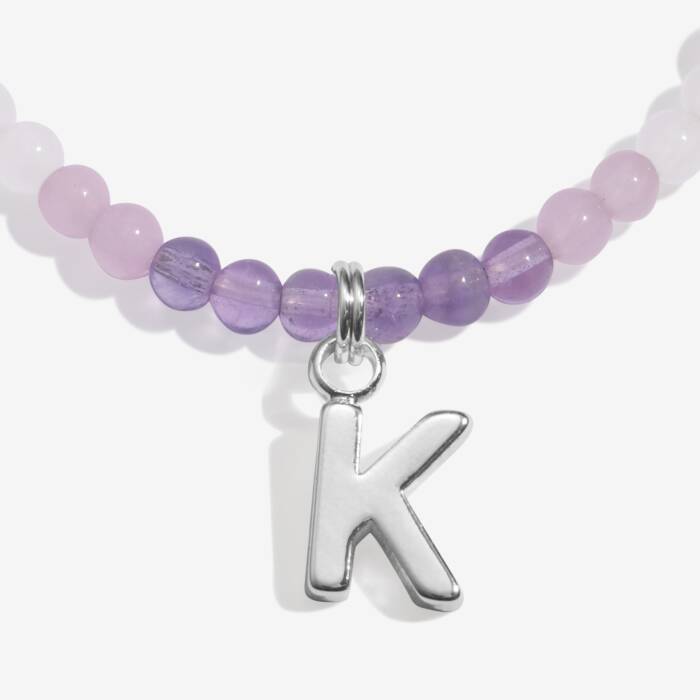 Joma Jewellery My Alphabet K Pink, Lilac & Silver Plated Children's Bracelet