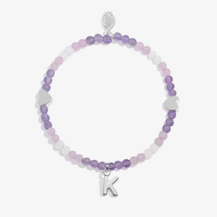 Joma Jewellery My Alphabet K Pink, Lilac & Silver Plated Children's Bracelet