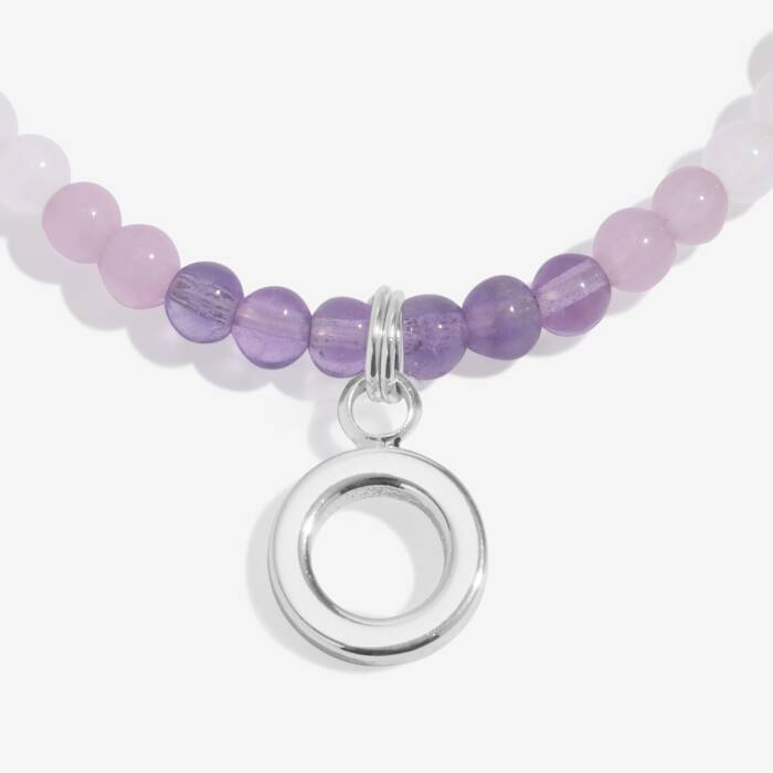 Joma Jewellery My Alphabet O Pink, Lilac & Silver Plated Children's Bracelet