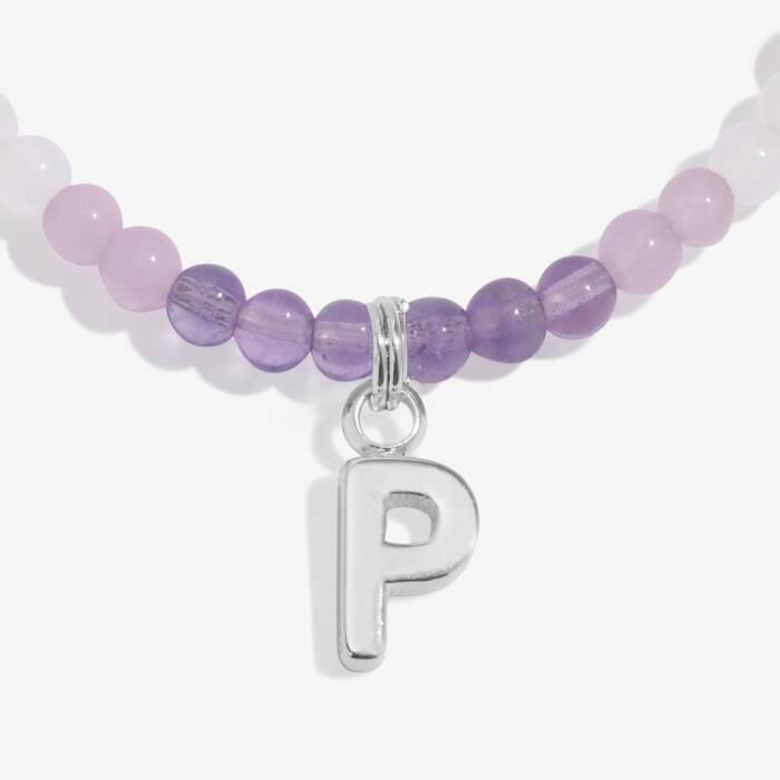 Joma Jewellery My Alphabet P Pink, Lilac & Silver Plated Children's Bracelet