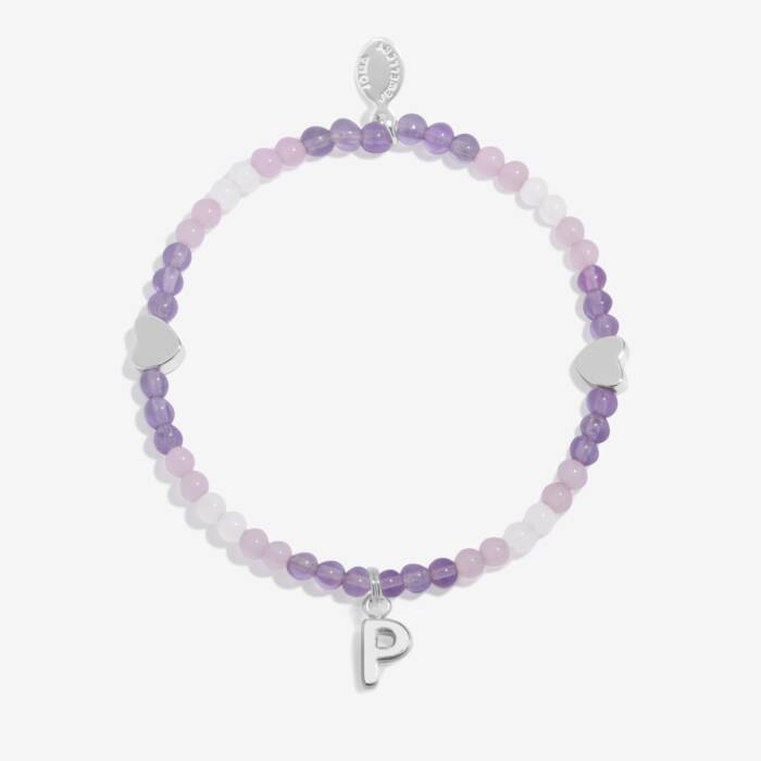 Joma Jewellery My Alphabet P Pink, Lilac & Silver Plated Children's Bracelet