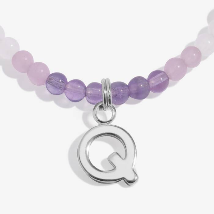 Joma Jewellery My Alphabet Q Pink, Lilac & Silver Plated Children's Bracelet
