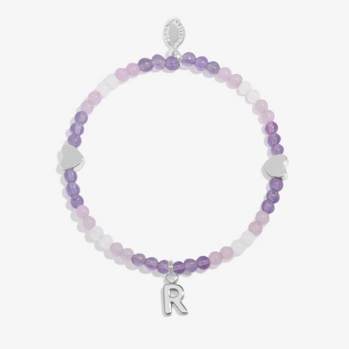 Joma Jewellery My Alphabet R Pink, Lilac & Silver Plated Children's Bracelet