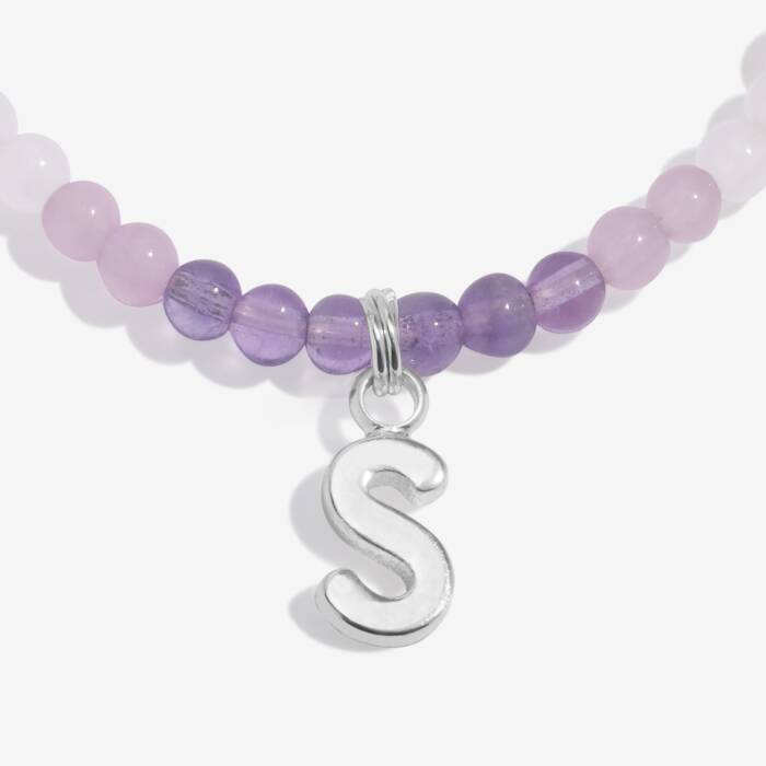 Joma Jewellery My Alphabet S Pink, Lilac & Silver Plated Children's Bracelet