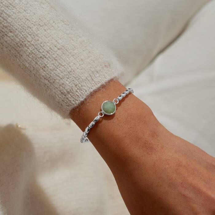 Joma Jewellery Serenity Stones Aventurine Silver Plated Bracelet